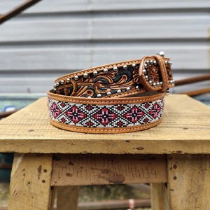 Ceinture en cuir de vache véritable de qualité supérieure, vintage, western, perlée, en alliage, écologique, entièrement faite à la main, pour hommes et femmes, cow-boy, cowgirl - Product Image 2