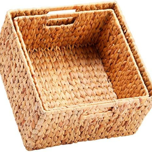 Cesta de jacinto de agua hecha a mano, respetuosa con el medio ambiente, almacenamiento duradero para ropa de lavandería, artículos para el hogar, opción lista para regalo - Product Image 2