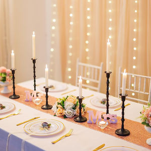 Nouveau Porte-Bougie Pilier en Métal Moderne de Luxe Finition Noire Durable Fait Main Décoration d'Intérieur Support de Bougie - Product Image 6