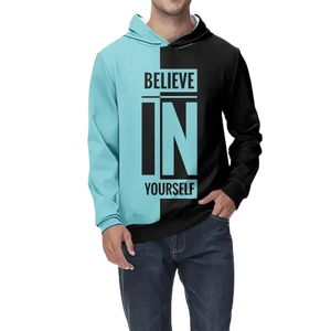 Sudadera con capucha de hombre de moda de alta calidad de algodón con logotipo personalizado/ropa de calle de moda Sudadera con capucha de gran tamaño acogedora de invierno de bloque de color 2025 - Product Image 3