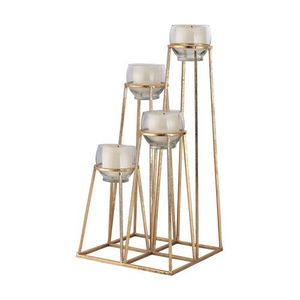 Elegant Design Metal and Glass <b>Candle</b> Stand Golden Finishing Handmade Decorative Metal <b>Candle</b> <b>Holder</b> Supply Available by India - Product Image 1