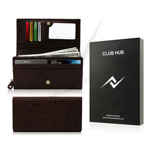 Cartera de Cuero Genuino para Mujer con Diseño Floral y Bloqueo RFID - Duradera, con Logotipo Personalizado en Color Degradado y Diseño de Transferencia Térmica - Product Image 1