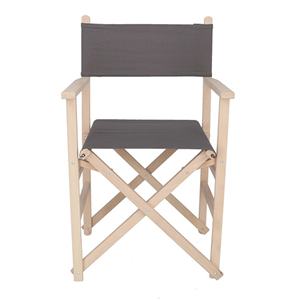 Silla de director WELL HOME Sunset, acabado sin barnizar, lona gris, 51x46x86 cm - Product Image 1