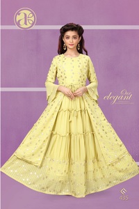 อินเดียเด็กชุดแต่งงานและพรรคสวมแฟนซีสาว Anarkali ชุด - Product Image 4