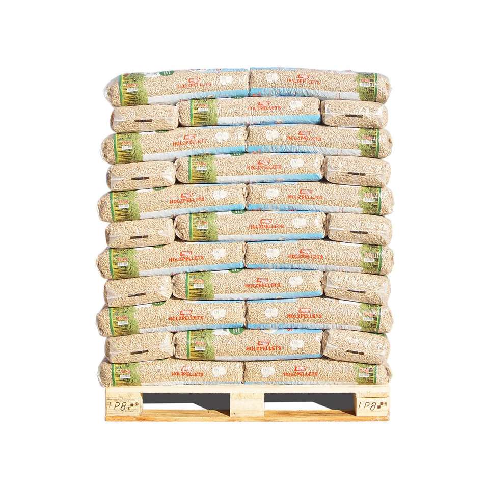 HOYER 990kg Pallet of 6mm Pine Wood Pellets ENplusA1 Standard Briquette Stick Firewood