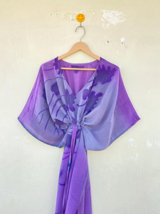 Kaftan de seda indio 100% hecho a mano vestido suelto para verano otoño y primavera secado rápido con cierre de cordón - Product Image 3