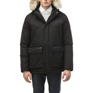 Respirant hiver décontracté Sport conception personnalisée mode élégant grand long Parka vers le bas hommes veste avec capuche pour garçons - Product Image 1