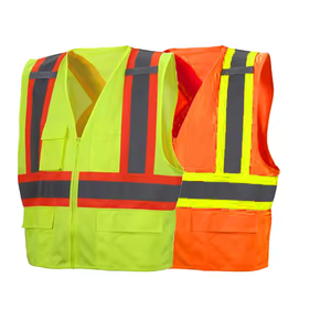 Gilet réfléchissant de sécurité routière personnalisable multicolore avec poches et fermeture éclair Construction Vêtements de sécurité réfléchissants - Product Image 1