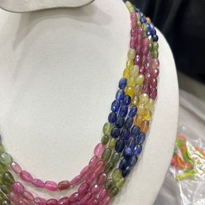 Multi beads /Ruby Blue Sapphire Yellow Sapphire Faceted Beads/8 Inch20 Piece Aprox - Product Image 4