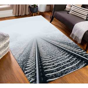 Tapis imprimé moderne : Tapis antidérapant pour salon, tapis doux non tissé - Product Image 3