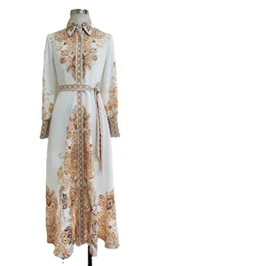 eBay Europe and America 2023 Muslim Women's Dress with Arabic Print Big Swing