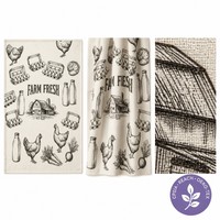 100% Baumwolle Geschirrtücher Farm-to-Table Eier & Milch Rustikaler Landhausstil Küchentücher 40x60cm
