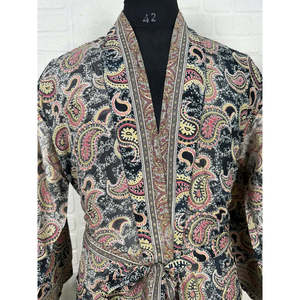 Luxury Boho Satin Kimono <b>Robe</b> for Men Long House <b>Beach</b> Artist Bathrobe for Home Use Birthday Present for Husband - Product Image 2