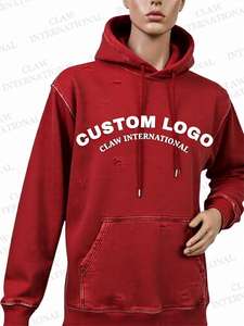 เสื้อฮู้ดผู้ชายแบบหนาผ้าฝ้ายสีดำปักโลโก้พิมพ์ลายเฟรนช์เทอร์รี่สำหรับฤดูหนาว - Product Image 5