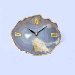 Montre faite à la main en pierre précieuse d'agate grise pierre semi-précieuse naturelle améthyste technique orgone montre pour la décoration de la maison - Product Image 4