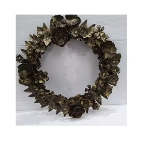 Metal Floral <b>Wreath</b> for <b>Door</b> for Decoration Use Hanging <b>Wreath</b> for Christmas Ornaments Decor - Product Image 6