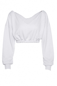 Sudadera Corta de Punto para Mujer, Talla XS, Casual, de Verano, con Forro de Jersey, Cuello en V Profundo, Antiarrugas, Transpirable, de Manga Larga - Product Image 5