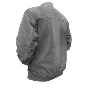 Blouson en daim marron pour hommes à col rabattu Blouson aviateur en cuir véritable daim coupe ajustée à la mode pour hommes OEM - Product Image 4