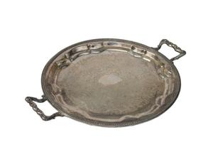 Plateau en laiton le plus tendance en platine poli de luxe avec poignées royales plateau de service de qualité en métal pour la vaisselle de mariage - Product Image 6