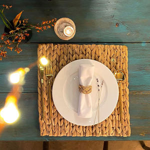 Rectangular Classy Table Mats Water Hyacinth Handwoven <b>Placemat</b> Sets for Dinner Decorations Made in Vietnam - Product Image 6