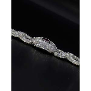 SHREYA DIAM Luxury 925 Sterling Silver Rose Gold Plated Hip Hop Jewelry VVS1 Moissanite Iced Link <b>Bracelet</b> <b>Ruby</b> 16mm Wide Unisex - Product Image 6