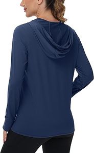 เสื้อฮู้ดผู้หญิง ดีไซน์หรู น้ำหนักเบา ผลิตจากโพลีเอสเตอร์ 100% ระบายอากาศได้ดี ป้องกันรังสียูวี แบบซิป  ถักทอ เหมาะสำหรับโยคะ ออกกำลังกาย ทำงาน หรือสวมใส่ลำลอง - Product Image 4