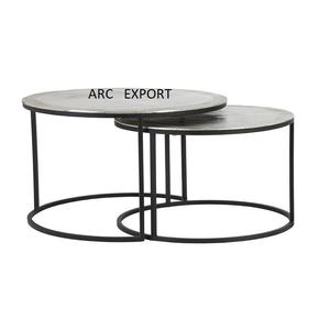 La última mesa de centro de decoración con patas de metal de color plateado Mesa de centro ovalada de diseño estándar para la mejor venta al mejor precio - Product Image 4