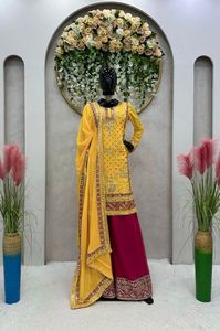 Salwar Kameez, dernier styliste indien élégant, costume plazzo brodé de style pakistanais pour femmes pour mariage et fêtes - Product Image 5