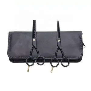 Profession elle Matt Black Private Label Haars ch neiden Zero Gapped Haars chere Trimmer Barber Shear Thinning Set