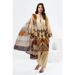 Traje de chifón beige de 3 piezas sin costuras para mujer, para uso diario - Product Image 1