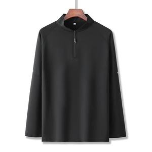 Vente en gros de pull-over à quart de fermeture éclair chemises de golf vierges à manches longues pour entraînement sportif vêtements de gymnastique chemises à fermeture éclair d'entraînement pour hommes - Product Image 1