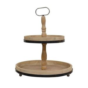 แท่นวางเค้กทองเหลือง2ชั้นหรูหราโลหะชุบทองสำหรับเสิร์ฟช็อคโกแลตในงานเลี้ยงวันเกิด - Product Image 3