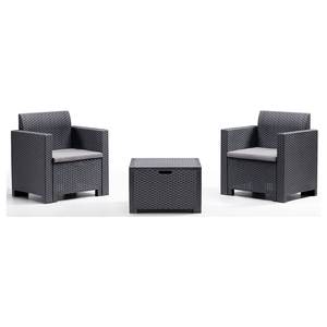 Conjunto de Muebles de Jardín de Polipropileno de 2 Plazas NEBRASKA Terrace, Color Antracita 9073 4 Bica - Product Image 1