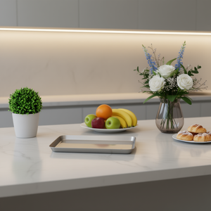 Ilsa Stainless Steel <b>Decorative</b> <b>Tray</b> 29x22 cm with Stylish Display Design - Product Image 3