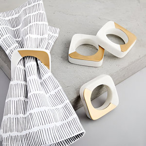 Anneaux de serviette dorés Anneaux de serviette de Noël Porte-serviettes de luxe Décor de table de mariage Décoration de table à manger Ramadan et Noël - Product Image 6