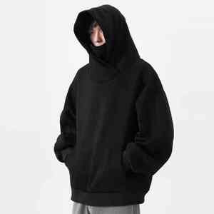 Sweat à capuche en polaire épais et doux avec capuche réglable, masque intégré et style streetwear d'hiver élégant - Product Image 6