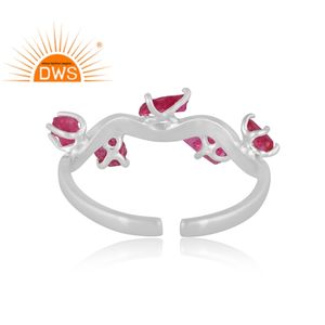 Dernière tendance Bague réglable en argent sterling fin spinelle naturel rubis pierre précieuse Fabricant de bijoux personnalisés - Product Image 4