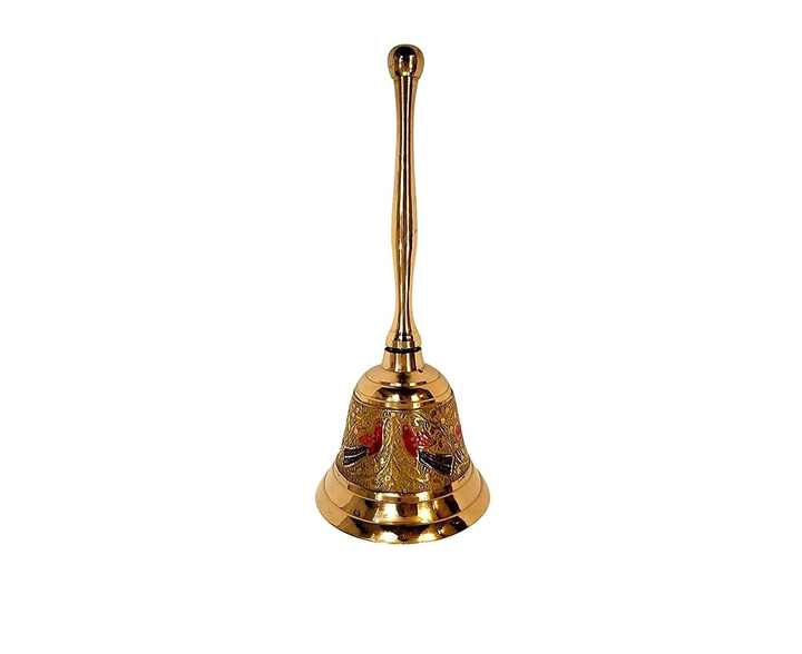 Hotel Home Office Reception Peon Calling Usage Customize Modern Durable Brass Bell New Design Brass Hand Bell in Wholesale