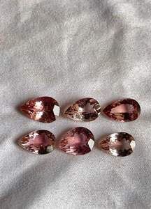 Lote de turmalinas naturales rosa bebé en forma de pera. - Product Image 2