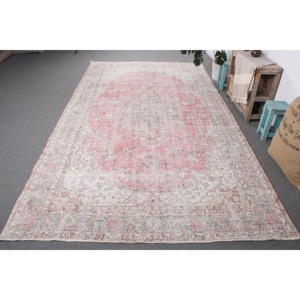 Vintage Turkish Rug 6.46x12 ft, <b>Red</b> Oversize Floral <b>Wool</b> Rug - Product Image 1