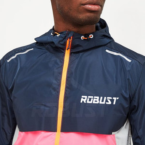 Veste coupe-vent personnalisée pour homme grande taille, style streetwear, respirante, imperméable, séchage rapide, col montant, OEM - Product Image 6