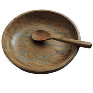 Bol en bois fait à la main vintage de qualité supérieure vaisselle décorative pour un usage domestique durable et élégant pour les fruits et la salade - Product Image 6