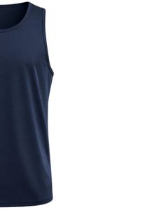Débardeur sans manches bleu marine personnalisé pour homme, mélange coton et polyester, col rond, veste de sport décontractée, vêtements d'été, fabricant personnalisé - Product Image 2