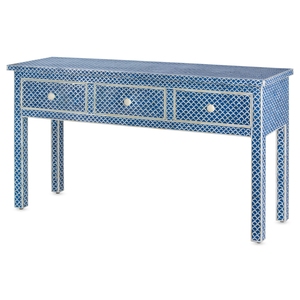 Consola con Incrustaciones de Hueso, Mesa con Incrustaciones de Hueso Estilo Heritage - Product Image 1