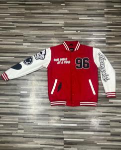 เสื้อแจ็คเก็ตบอมเบอร์ลำลองสำหรับผู้ชาย ผ้าขนสัตว์ สำหรับฤดูหนาว ปักลายพิมพ์นูน คอเต่าแบบกลับด้านได้ แห้งเร็ว ระบายอากาศได้ดี - Product Image 3