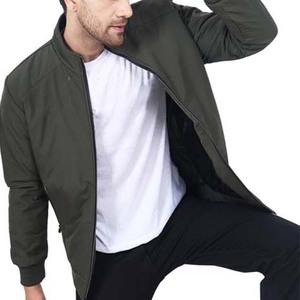Veste pour homme à col montant et fermeture éclair, prix bas, motif uni, couleur personnalisée, veste bomber d'hiver, nouveau style - Product Image 5