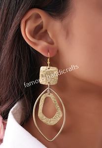 ต่างหูทองเหลืองแฟชั่นต่างหูวินเทจสุดหรูสำหรับผู้หญิงต่างหูดีไซน์เนอร์ยอดนิยมปรับขนาดได้ตามต้องการ - Product Image 2