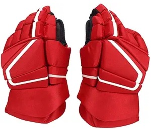 Conception de couleur rouge gants de hockey sur glace à bas prix nouveau design avec inserts en plastique - Product Image 3