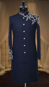 NEW---STYLISH INDO-WESTERN--SHERWANI avec Pantalon AVEC BELLE Broderie ZARDOZI pour la Partie et DE MARIAGE Robe @ 2021 - Product Image 5