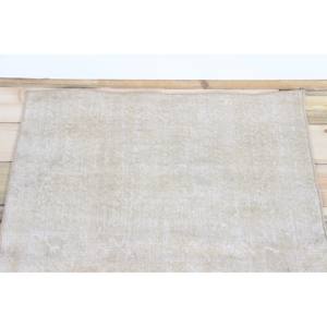 พรมตุรกีขนาดเล็ก 2.6x3.6 ฟุต พรมวินเทจ สีเบจเทา พรมขนสัตว์สีพื้น - Product Image 4